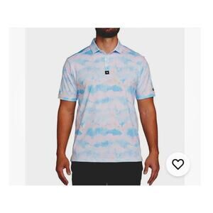 Bad Birdie Cotton Candy Watercolor Golf Men's Polo Shirt, size L